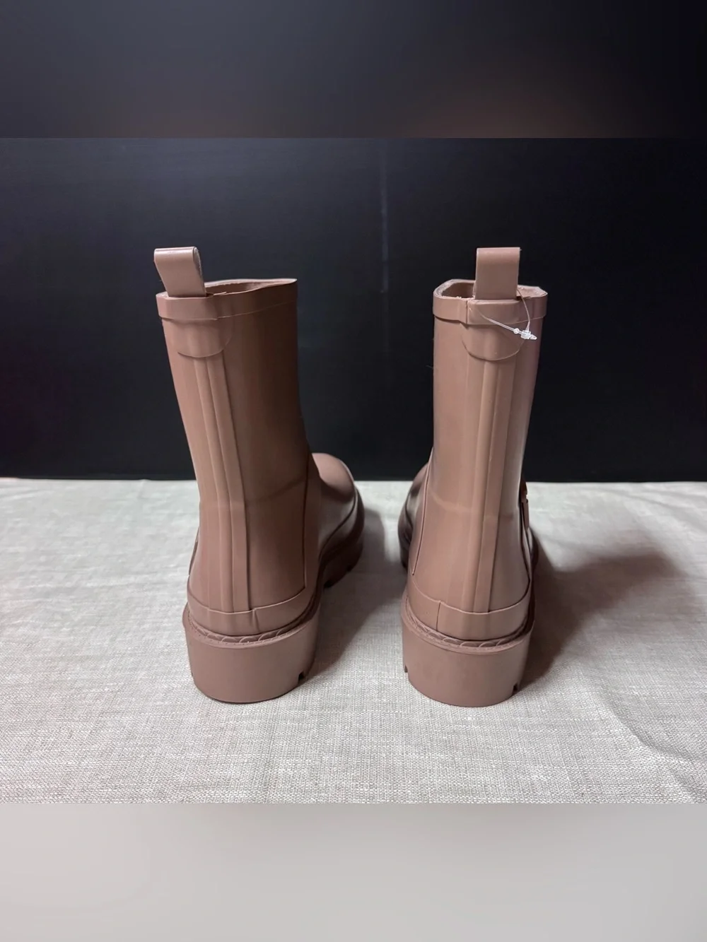Time and Tru Women’s Tan Waterproof Mid-Calf Rain Boots with Buckle
